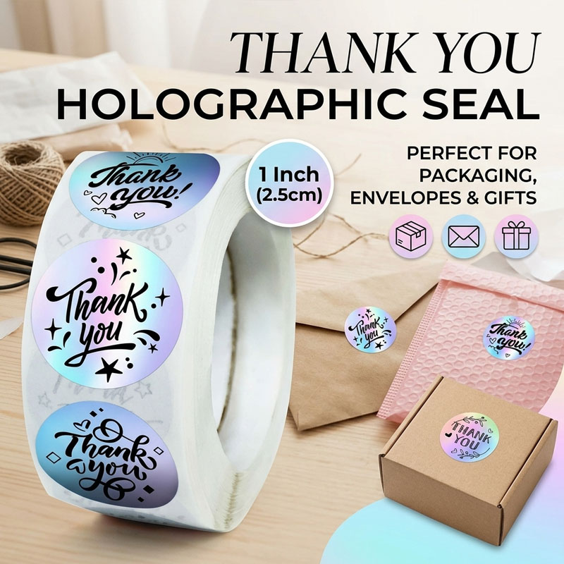 Wedding Envelopes - Laser Thank You Stickers Holographic Sealing