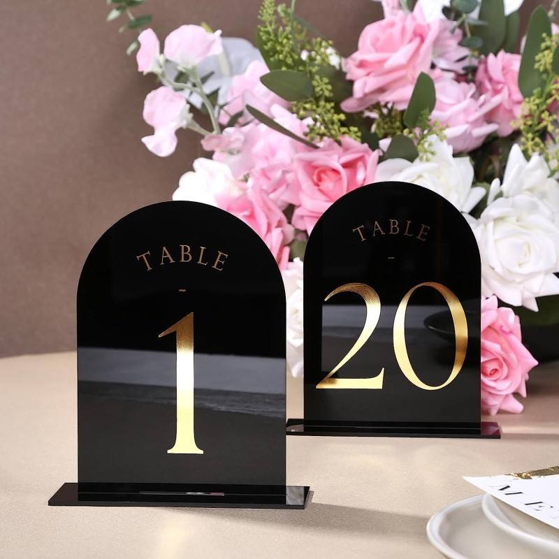 Arched Acrylic Table Numbers W - Table Number Gold review and price