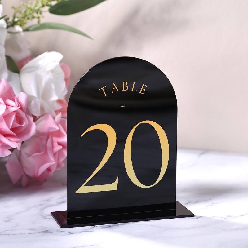 Arched Acrylic Table Numbers W - Table Number Gold review and price