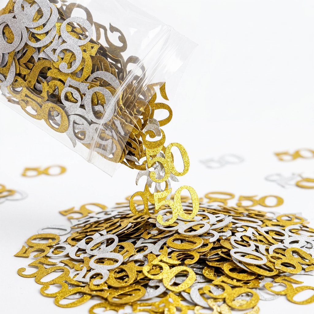 120Pcs 50th Birthday Confetti  - Table Number Gold review and price