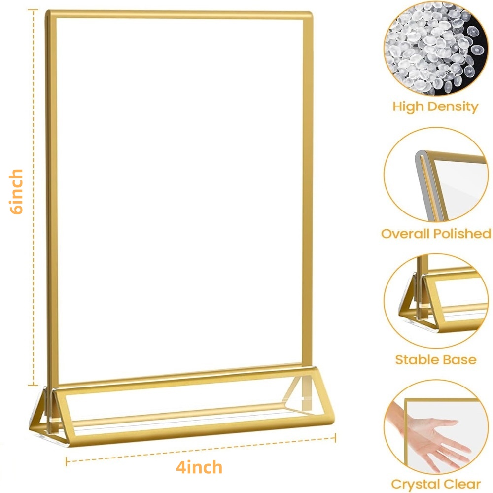 6 Pack Gold 4x6 Acrylic Pictur - Table Number Gold review and price