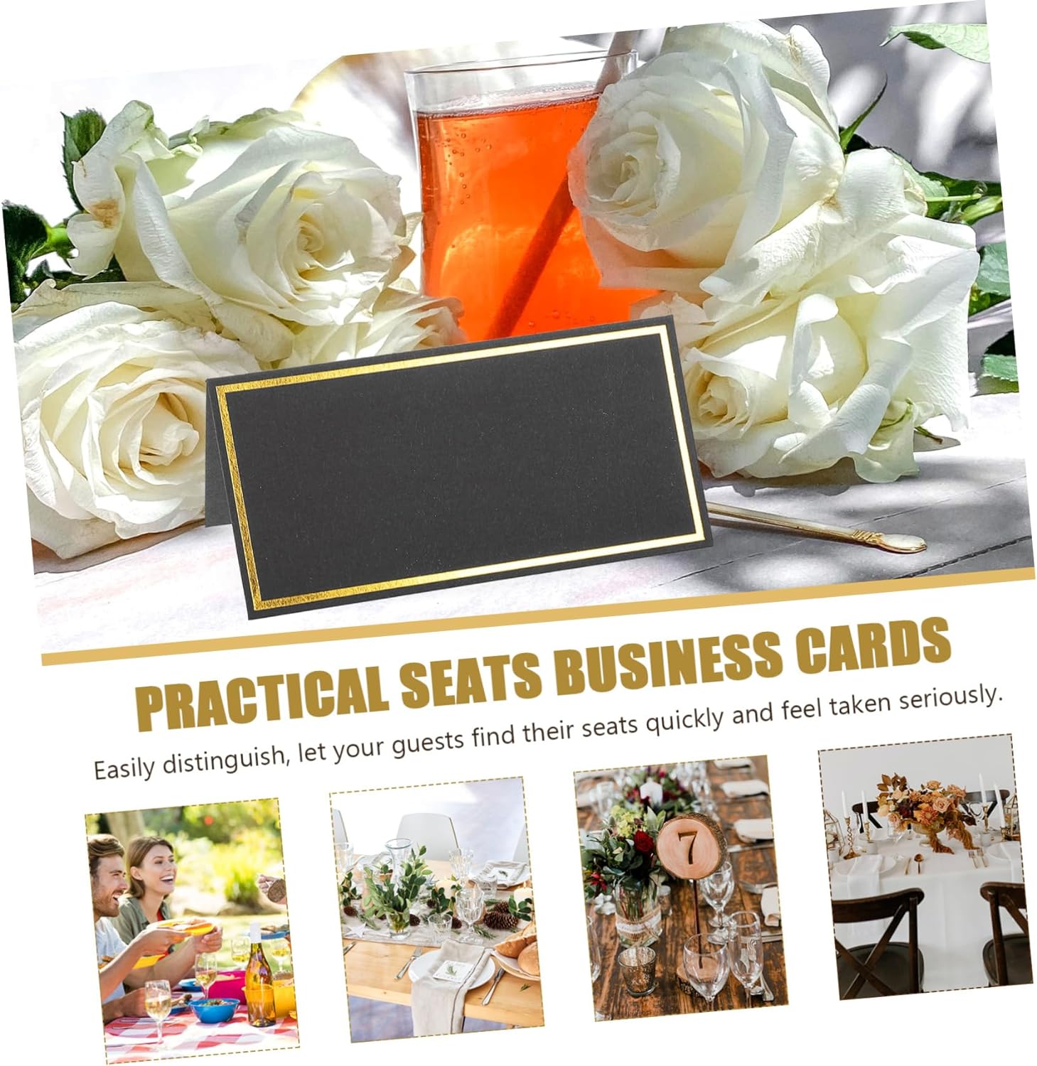 10/20/50pcs Black Gold Name Pl - Table Number Gold review and price